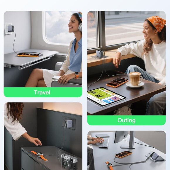 30W Fast Retractable Charger for Travel Essentials, 3 in 1 Retractable Wall Char - Picture 8 of 8